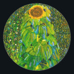 Gustav Klimt Sunflower Stickers<br><div class="desc">Gustav Klimt The Sunflower stickers. Oil painting on canvas from 1907. Austrian artist Gustav Klimt is most recognised for the portrait work he completed during his golden period, however he also painted some beautiful garden and landscape paintings. Sunflower is arguably his most famous flower painting. A large sunflower bends towards...</div>