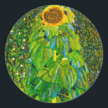 Gustav Klimt Sunflower Stickers<br><div class="desc">Gustav Klimt The Sunflower stickers. Oil painting on canvas from 1907. Austrian artist Gustav Klimt is most recognised for the portrait work he completed during his golden period, however he also painted some beautiful garden and landscape paintings. Sunflower is arguably his most famous flower painting. A large sunflower bends towards...</div>