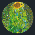 Gustav Klimt Sunflower Stickers<br><div class="desc">Gustav Klimt The Sunflower stickers. Oil painting on canvas from 1907. Austrian artist Gustav Klimt is most recognised for the portrait work he completed during his golden period, however he also painted some beautiful garden and landscape paintings. Sunflower is arguably his most famous flower painting. A large sunflower bends towards...</div>