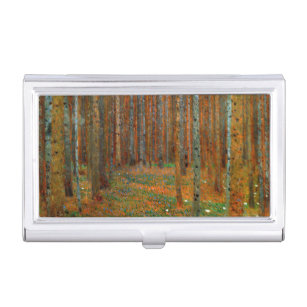 Gustav Klimt - Tannenwald Pine Forest Business Card Holder