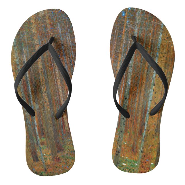 Gustav Klimt - Tannenwald Pine Forest Flip Flops (Footbed)
