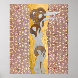 Gustav Klimt - The Arts detail of Beethoven Frieze Poster