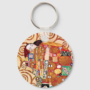 Gustav Klimt - The Embrace - Fine Art Painting Key Ring