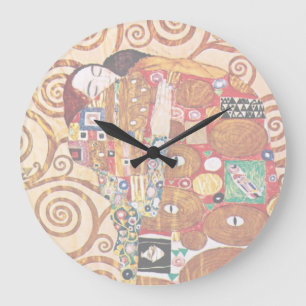 Gustav Klimt - The Embrace - Fine Art Painting Large Clock