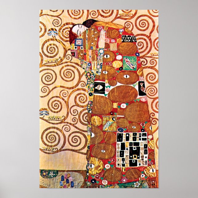 Gustav Klimt - The Embrace - Fine Art Painting Poster (Front)