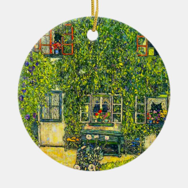 Gustav Klimt The House of Guardaboschi Ceramic Tree Decoration (Front)
