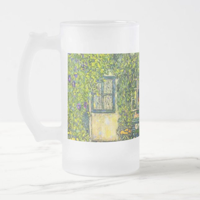 Gustav Klimt The House of Guardaboschi Frosted Glass Beer Mug (Left)