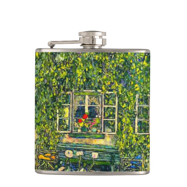 Gustav Klimt The House of Guardaboschi Hip Flask (Front)