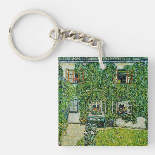 Gustav Klimt - The House of Guardaboschi Key Ring (Front)
