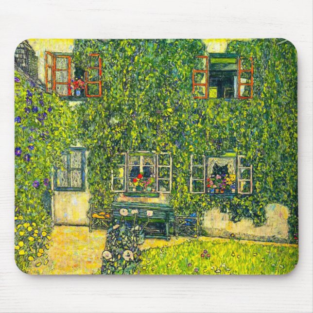 Gustav Klimt The House of Guardaboschi Mouse Mat (Front)