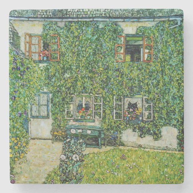 Gustav Klimt - The House of Guardaboschi Stone Coaster (Front)