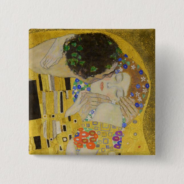 Gustav Klimt - The Kiss 15 Cm Square Badge (Front)