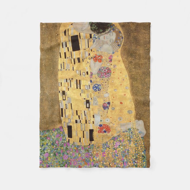 Gustav Klimt | The Kiss, 1907-08 Fleece Blanket (Front)
