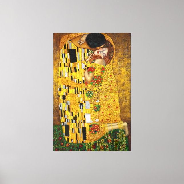 Gustav Klimt  The Kiss (1907-1908) Canvas Print (Front)