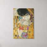 Gustav Klimt The Kiss Canvas Print<br><div class="desc">Beautiful golden masterpiece by Gustav Klimt - The Kiss. Great gift for girlfriend,  gift for boyfriend and couples gift ideas.</div>