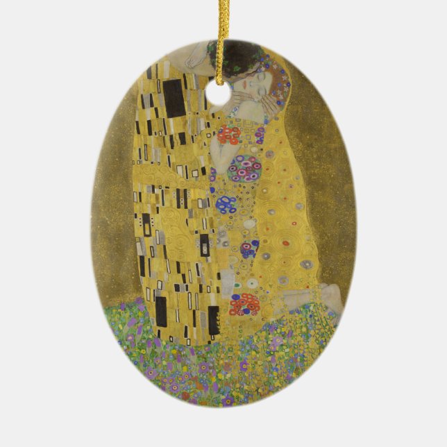Gustav Klimt "The Kiss" Ceramic Tree Decoration (Front)