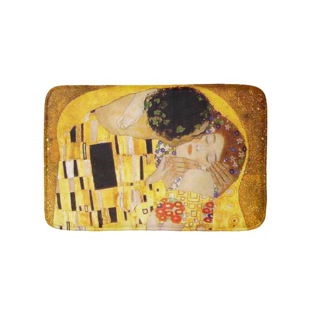 Gustav Klimt The Kiss Classic Painting Bath Mat (Front)