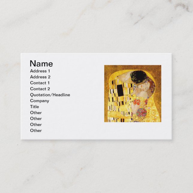 Gustav Klimt The Kiss Classic Painting Business Card (Front)