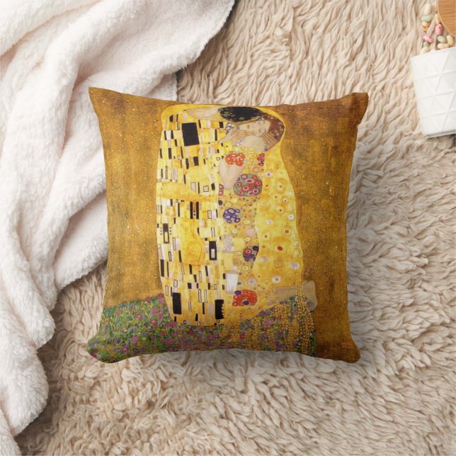 Gustav Klimt The Kiss Classic Painting Cushion (Blanket)