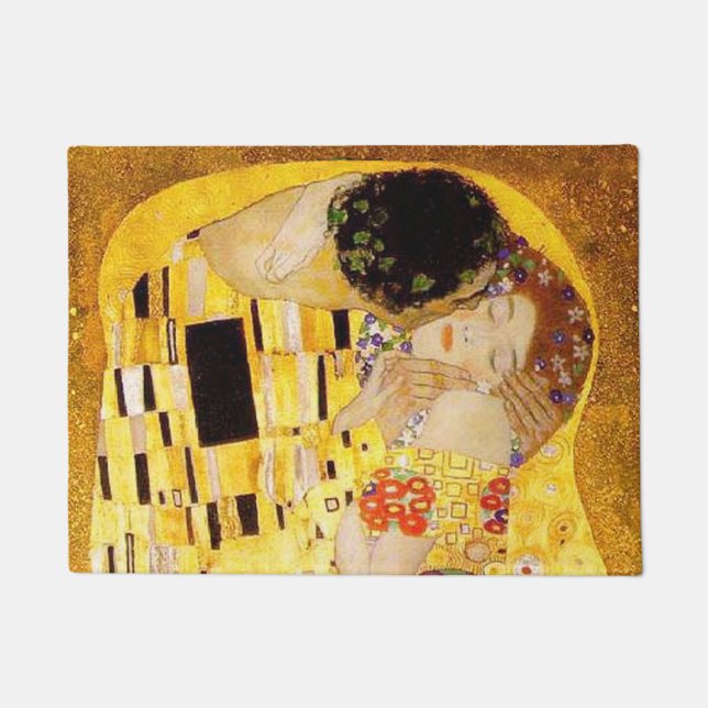 Gustav Klimt The Kiss Classic Painting Doormat (Front)