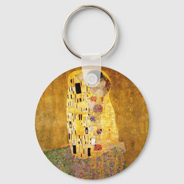 Gustav Klimt The Kiss Classic Painting Key Ring (Front)