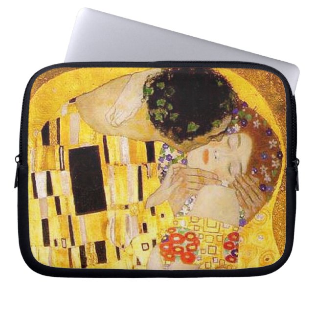 Gustav Klimt The Kiss Classic Painting Laptop Sleeve (Front)