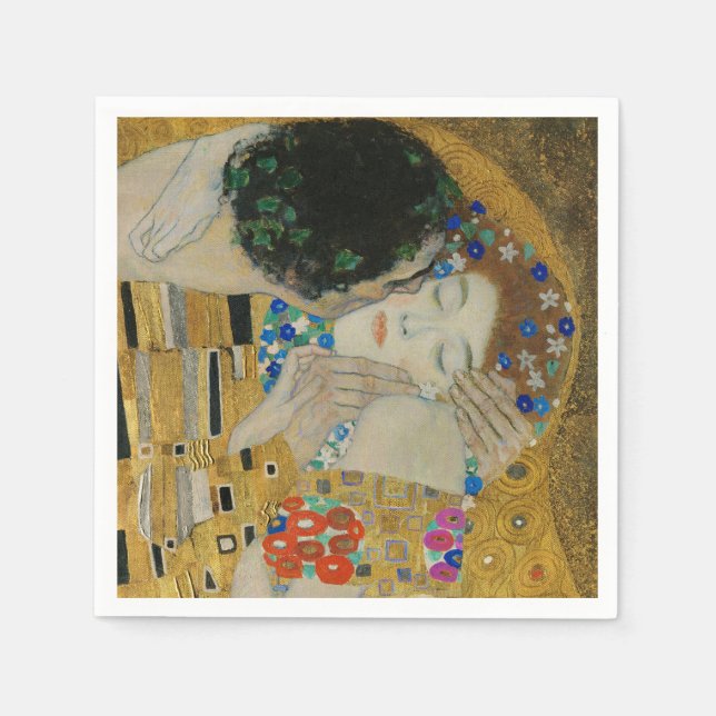 Gustav Klimt The Kiss Classic Painting Napkin (Front)