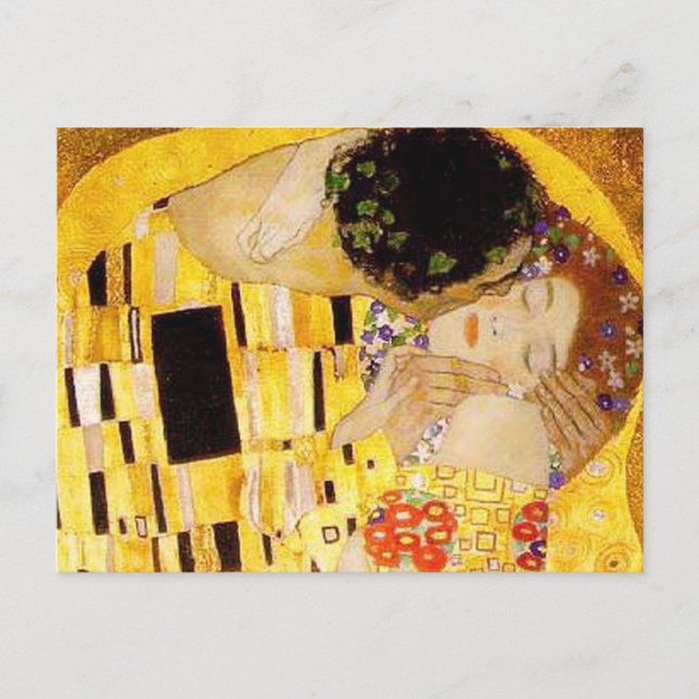 Gustav Klimt The Kiss Classic Painting Postcard (Front)