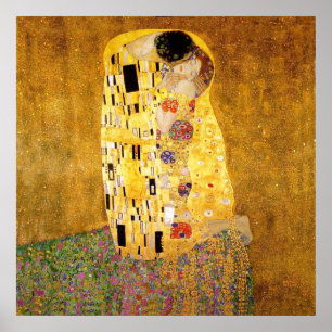 Gustav Klimt The Kiss Classic Painting Poster