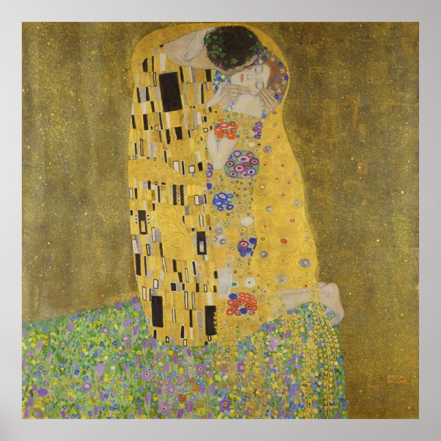 Gustav Klimt The Kiss Classic Painting Poster (Front)