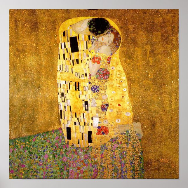 Gustav Klimt The Kiss Classic Painting Poster (Front)
