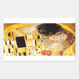 Gustav Klimt The Kiss Classic Painting Rectangular Sticker