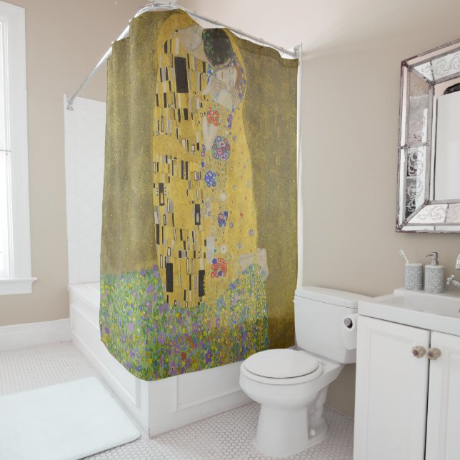 Gustav Klimt The Kiss Classic Painting Shower Curtain (In Situ)