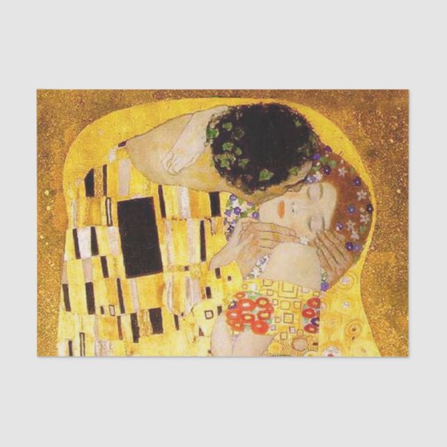 Gustav Klimt The Kiss Classic Painting Tissue Paper (Front)
