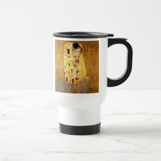 Gustav Klimt The Kiss Classic Painting Travel Mug (Right)