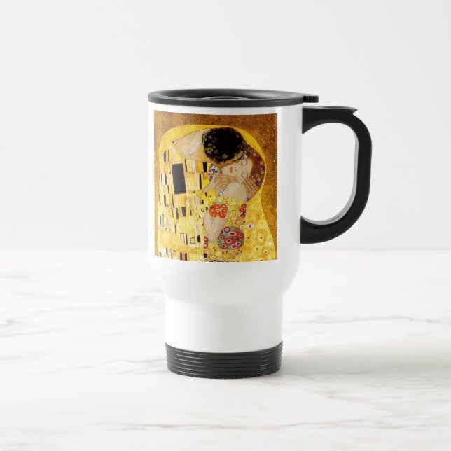 Gustav Klimt The Kiss Classic Painting Travel Mug (Right)