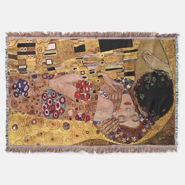 Gustav Klimt: The Kiss (Detail) Throw Blanket (Front)