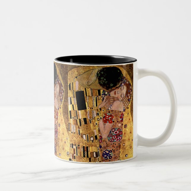 Gustav Klimt: The Kiss (Detail) Two-Tone Coffee Mug (Right)