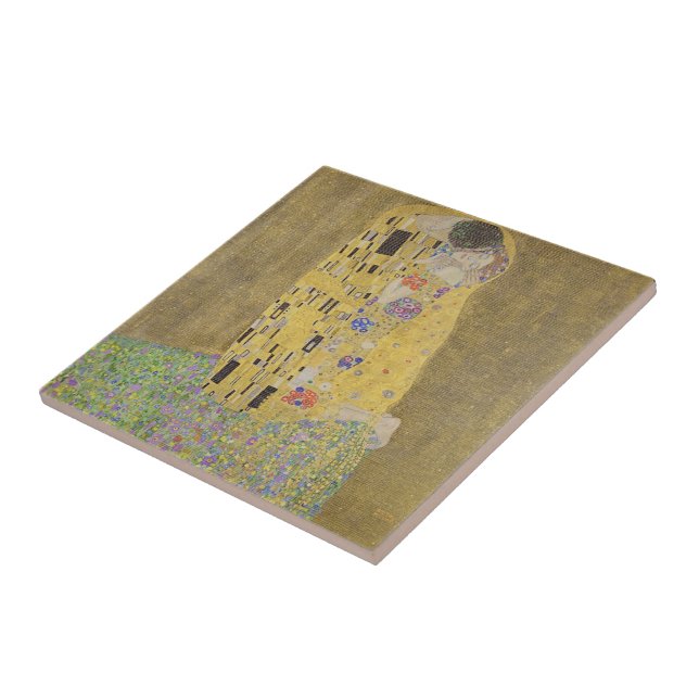 Gustav Klimt The Kiss Fine Art Ceramic Tile (Side)