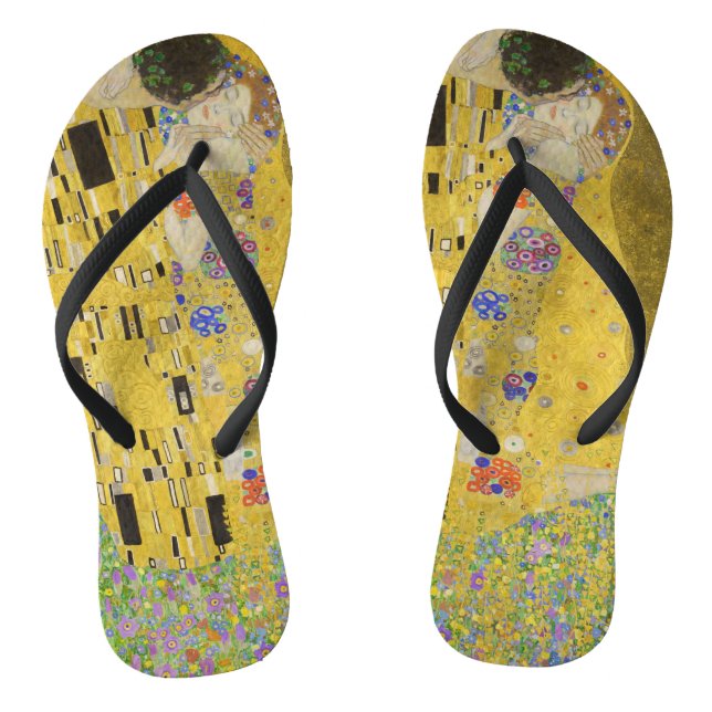 Gustav Klimt - The Kiss Flip Flops (Footbed)