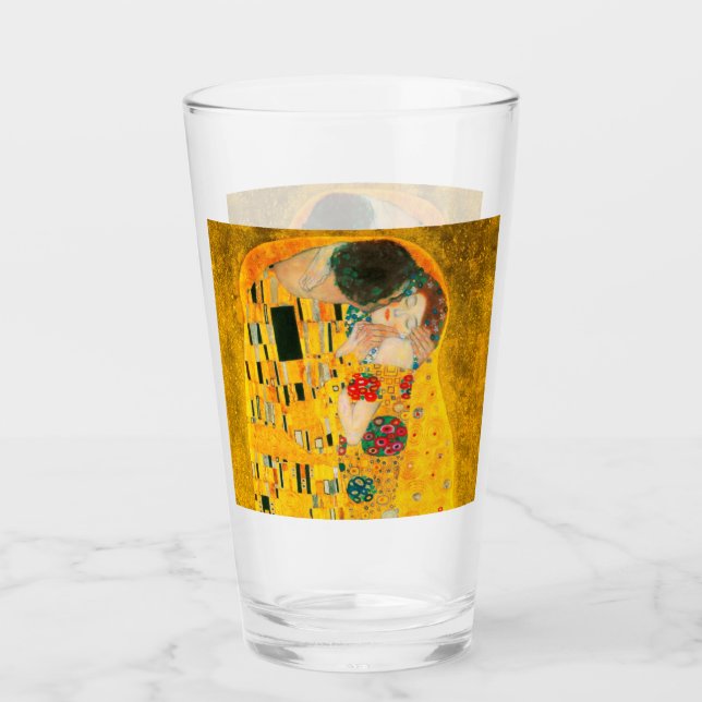 Gustav Klimt The Kiss Glass (Front)