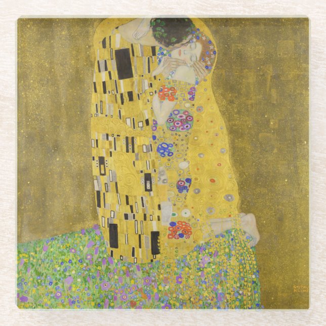 Gustav Klimt - The Kiss Glass Coaster (Front)