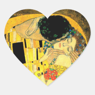 Gustav Klimt -The Kiss Heart  Stiker Heart Sticker