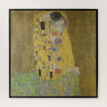 Gustav Klimt, The Kiss Jigsaw Puzzle<br><div class="desc">Puzzle with the Gustav Klimt art painting called "The Kiss" with a black border. "The Kiss" painting is a painting with a man and woman in a kiss on a faux gold and green background. Customisable.</div>