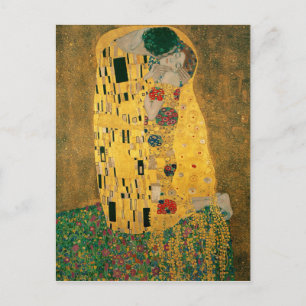 Gustav Klimt The Kiss (Lovers) GalleryHD Vintage Postcard
