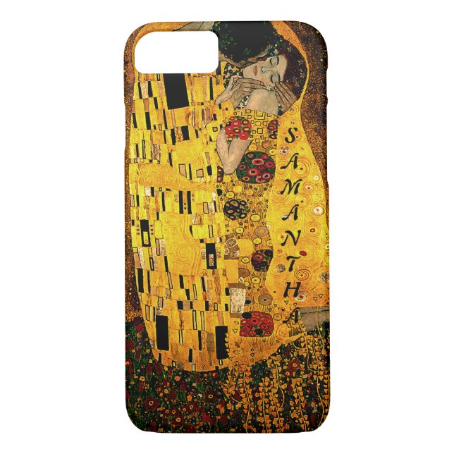 Gustav Klimt The Kiss Monogram Case-Mate iPhone Case (Back)
