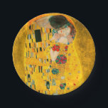 Gustav Klimt The Kiss Paper Plate<br><div class="desc">Paper Plates featuring Gustav Klimt’s oil painting with gold leaf The Kiss (1908). A man and woman,  wearing brilliant golden colours,  lovingly embrace and kiss in a field of flowers. A great gift for fans of Art Nouveau and Austrian art.</div>