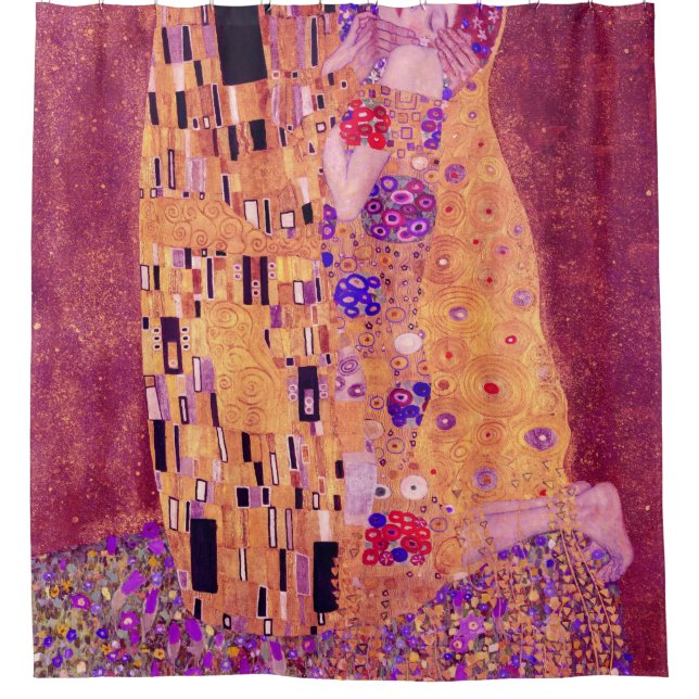 Gustav Klimt The Kiss Purple Shower Curtain (Front)