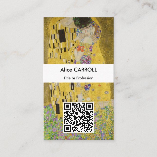 Gustav Klimt - The Kiss - QR Code Business Card (Front)