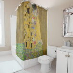 Gustav Klimt The Kiss Shower Curtain<br><div class="desc">The Kiss is the most iconic and famous painting by Gustav Klimt. It's a beautiful golden painting of a couple deeply in love sharing a romantic moment of a passionate kiss. Get your high quality gift ideas and wonderful products featuring this wonderful masterpiece. Check out our store fore more Klimt...</div>